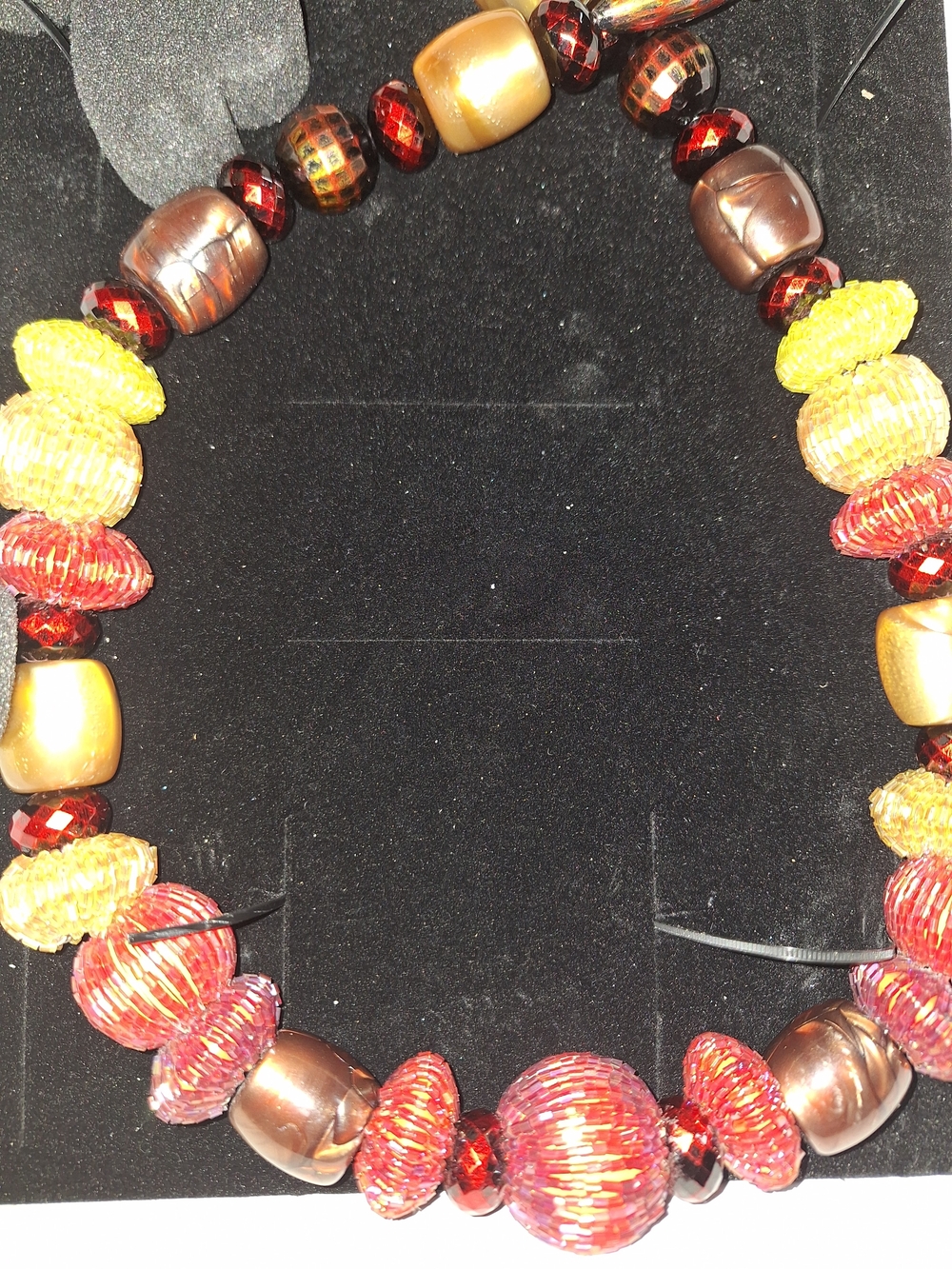Beaded Multi-Color Statement Necklace & Earrings Set By Sassy Jones - Picture 5 of 7
